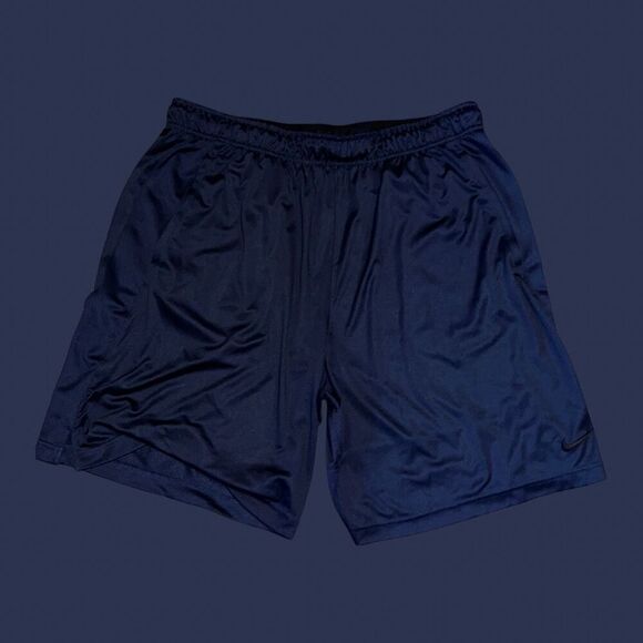 Mens Nike Dri Fit Navy Black Swoosh Athletic Shorts Size 2XL XXL - Picture 1 of 5